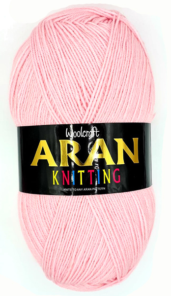 Aran Yarn 25% Wool 400g Balls x2 911 Rosa - Click Image to Close